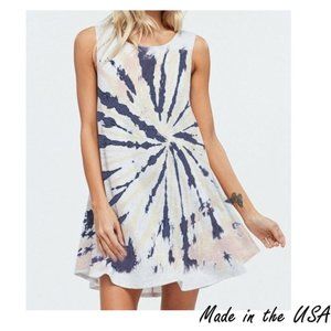 Twist Tie Dye Casual Mini Dress